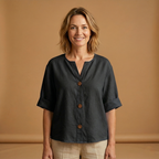 Women's Summer Blouse with Breathable Linen and Relaxed Fit