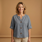 Women's Summer Blouse with Breathable Linen and Relaxed Fit