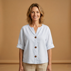 Women's Summer Blouse with Breathable Linen and Relaxed Fit