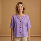 Women's Summer Blouse with Breathable Linen and Relaxed Fit