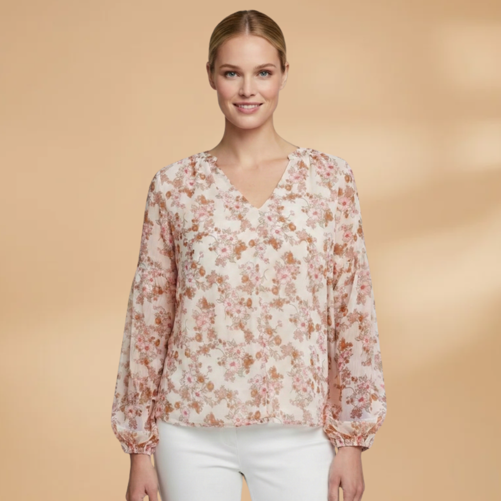 Women's Summer Blouse with Floral Print