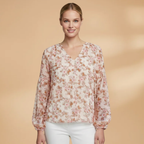 Women's Summer Blouse with Floral Print