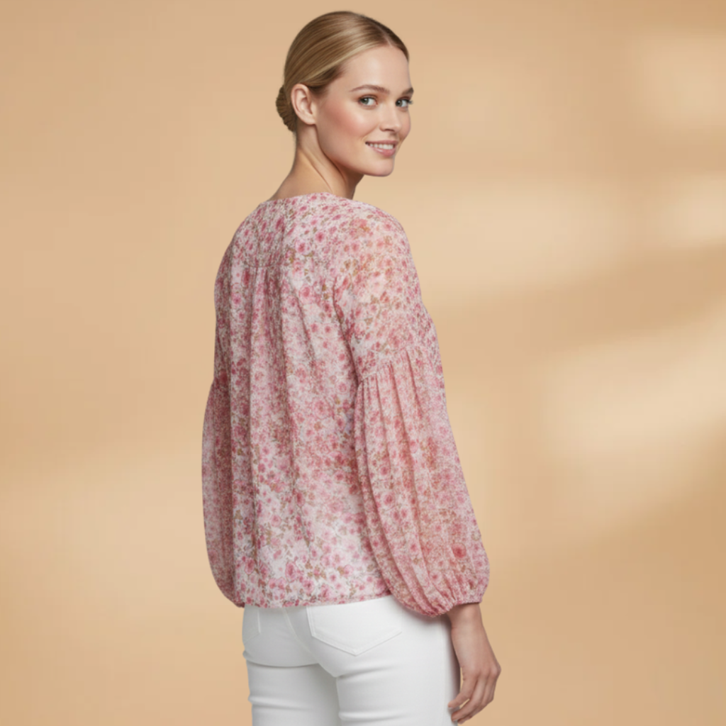 Women's Summer Blouse with Floral Print