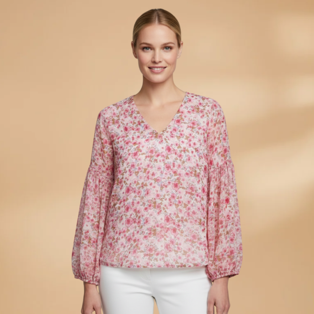 Women's Summer Blouse with Floral Print