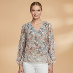 Women's Summer Blouse with Floral Print