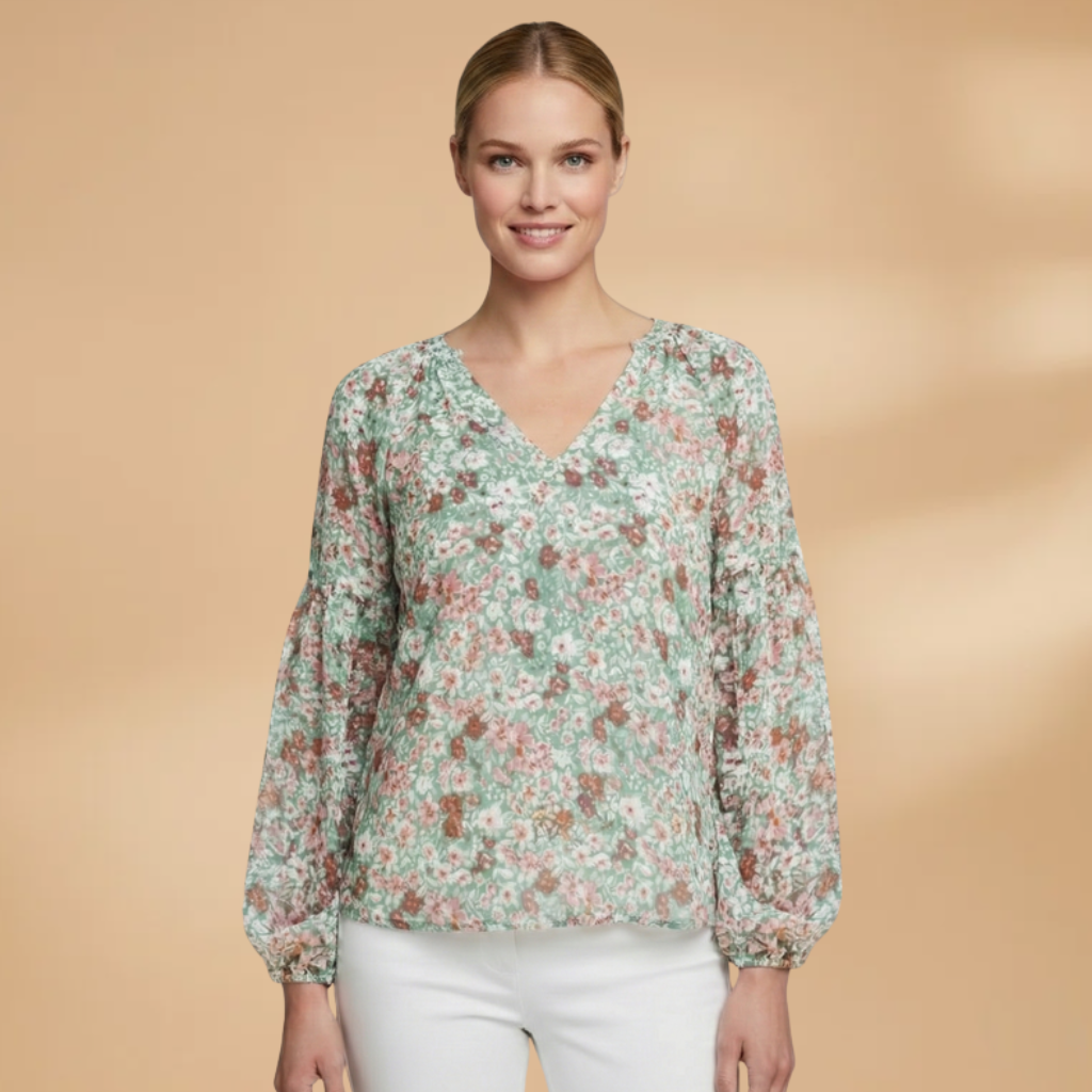 Women's Summer Blouse with Floral Print