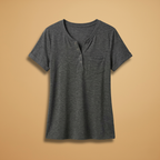 Women's T-Shirt with Button Detail and Loose Fit