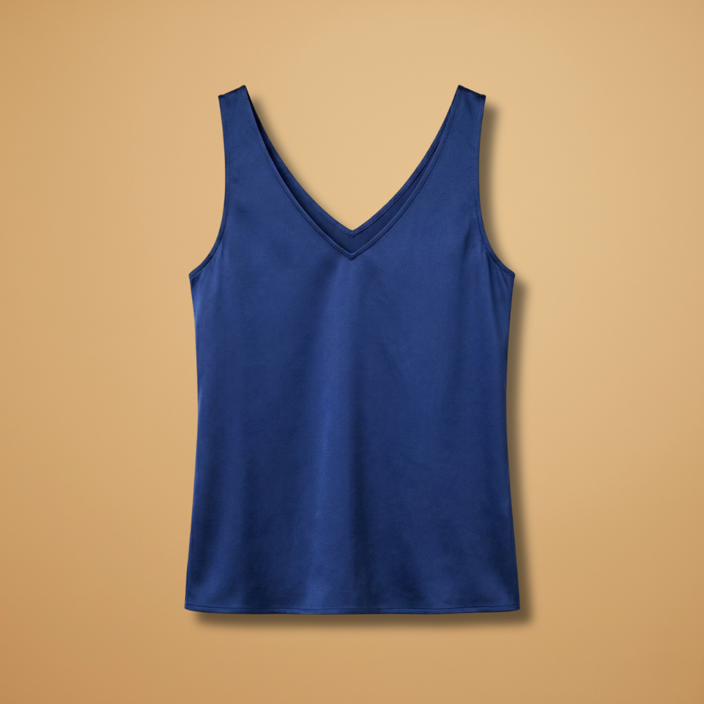 Women's Tank Top with Sleeveless Cut and Round Neckline