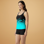 Women’s Tankini Set with Floral Print and Sleeveless Design