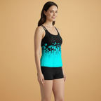 Women’s Tankini Set with Floral Print and Sleeveless Design