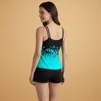 Women’s Tankini Set with Floral Print and Sleeveless Design
