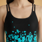 Women’s Tankini Set with Floral Print and Sleeveless Design