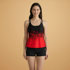 Women’s Tankini Set with Floral Print and Sleeveless Design