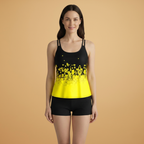 Women’s Tankini Set with Floral Print and Sleeveless Design