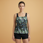 Women's Tankini with Printed Design and Matching Shorts