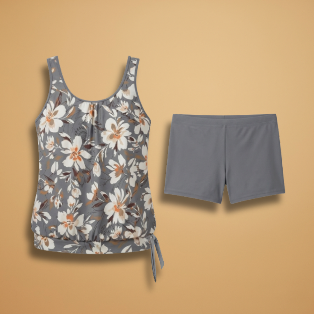 Women’s Tankini with Sleeveless Top and Bikini Bottom