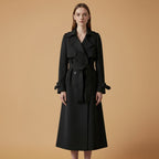 Women’s Trench Coat with Belted Waist and Button Closure