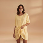 Women's Tunic Dress with V-Neck and Loose Fit