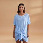 Women's Tunic Dress with V-Neck and Loose Fit