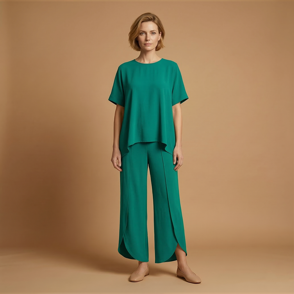 Women's Two-Piece Set with Short Sleeves