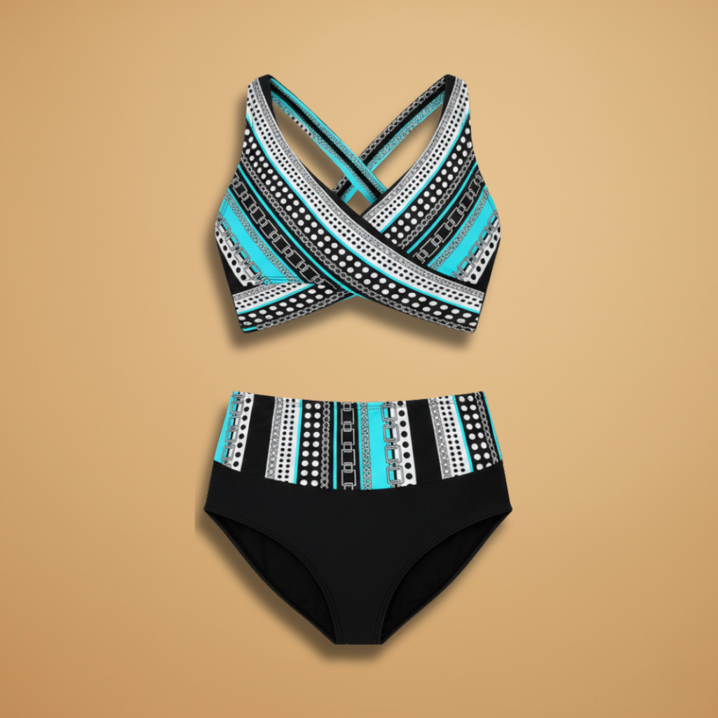 Women’s Two-Piece Wrap Bikini with Pattern for Summer