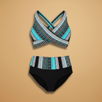 Women’s Two-Piece Wrap Bikini with Pattern for Summer