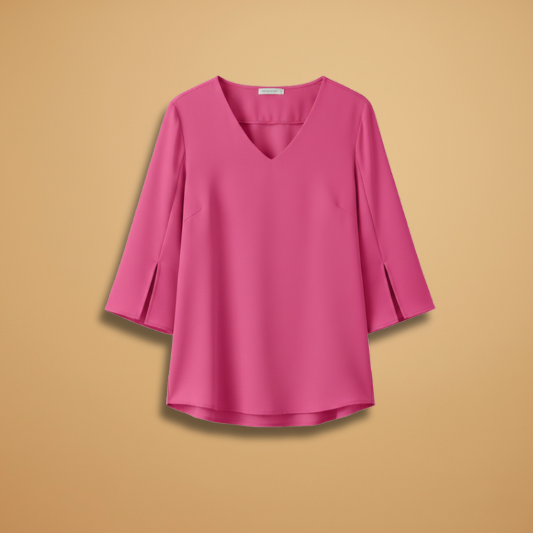 Women's V-Neck Blouse with Classic Design