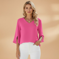 Women's V-Neck Blouse with Classic Design