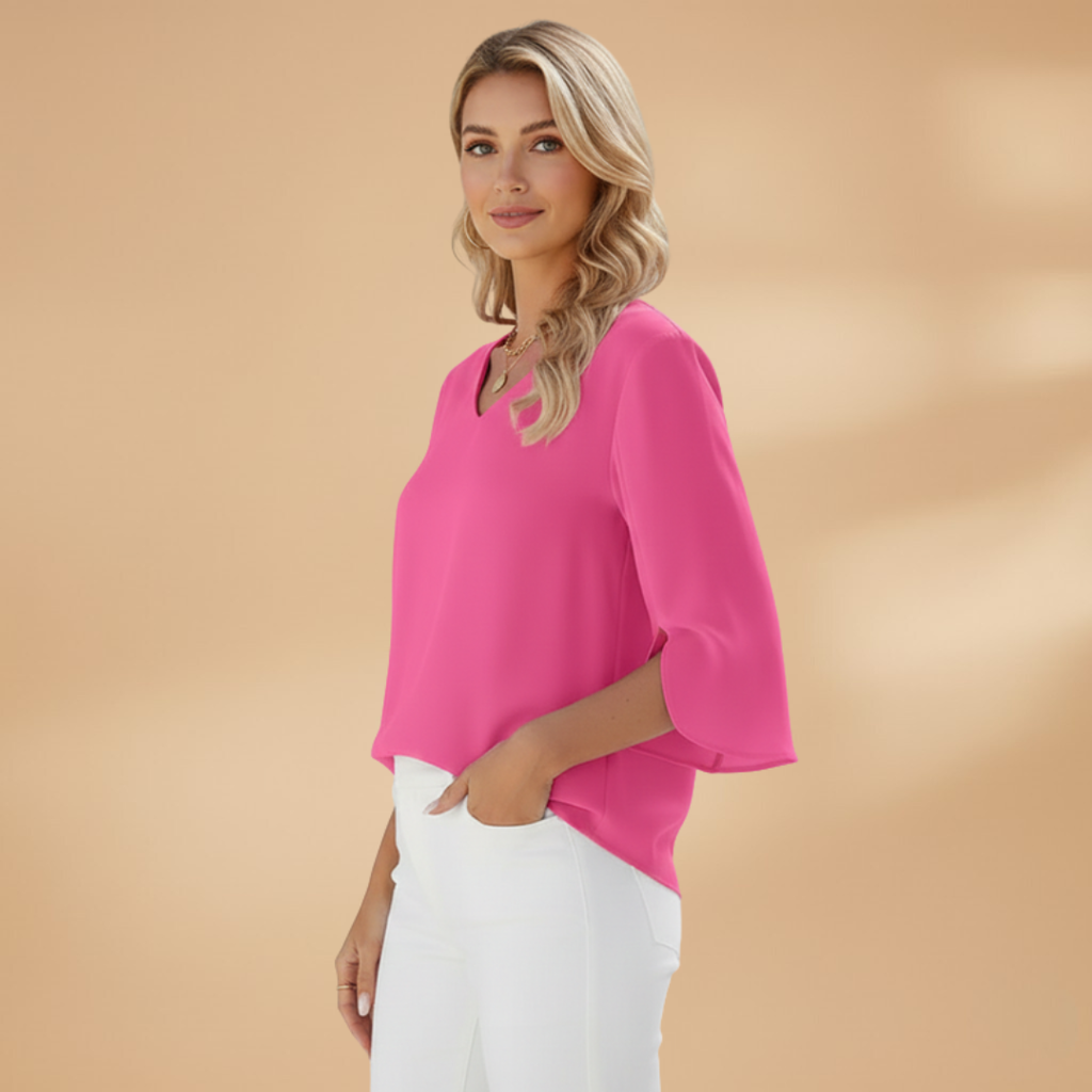 Women's V-Neck Blouse with Classic Design