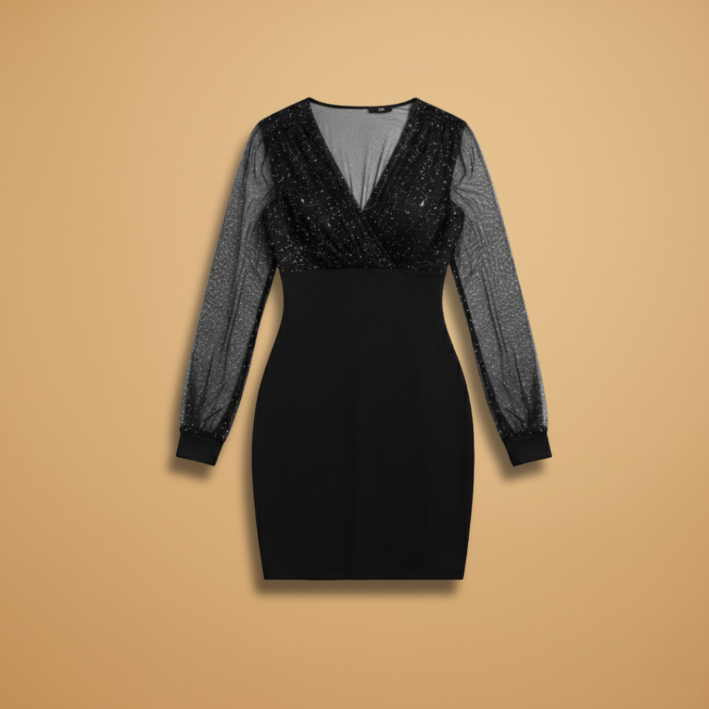 Women’s V-Neck Wedding Guest Dress with Fitted Waist