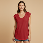 Women’s V-Neck T-Shirt with Relaxed Fit for Everyday Wear