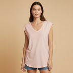 Women’s V-Neck T-Shirt with Relaxed Fit for Everyday Wear