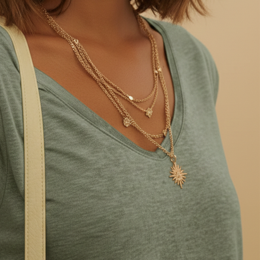 Women's V-Neck Top with Cap Sleeves