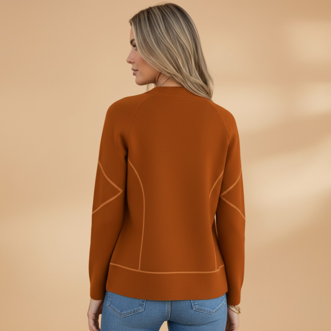 Women’s Zip Front Jacket with Collarless Bomber Shape