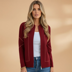 Women’s Zip Front Jacket with Collarless Bomber Shape