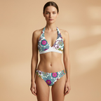 Women’s Backless Bikini with Halter Design and Adjustable Straps