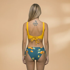 Women's Bikini Set with Crisscross and Floral Pattern
