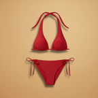 Women’s Bikini Set with Halter Neck and Adjustable Straps