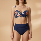 Women’s Bikini Set with High Waist and Adjustable Straps