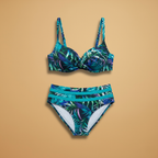 Women’s Bikini Set with High Waist and Underwire