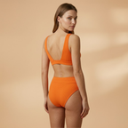 Women's Bikini Set with Ribbed Texture and Wide Straps
