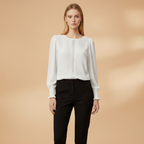 Women’s Blouse with Fine Embroidery and Elastic Sleeves