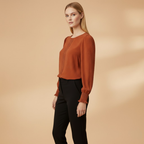 Women’s Blouse with Fine Embroidery and Elastic Sleeves