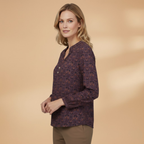 Women’s Blouse with Vintage Print and Long Sleeves