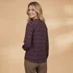 Women’s Blouse with Vintage Print and Long Sleeves