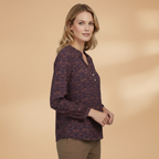 Women’s Blouse with Vintage Print and Long Sleeves