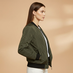 Women’s Bomber Jacket with Padded Lining and Zip Closure
