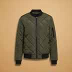 Women’s Bomber Jacket with Padded Lining and Zip Closure