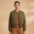 Women’s Bomber Jacket with Quilted Surface and Pockets
