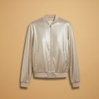 Women’s Bomber Jacket with Zip Closure and Side Pockets